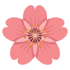 Cherry blossom flower vector isolated illustration ideal for spring nature floral decoration botanical artwork romantic design and seasonal beauty themed visuals