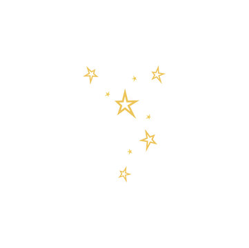 Sparkle star vector element icon. Gold star glitter spark shine icon. Magic light gold decoration. Vector illustration