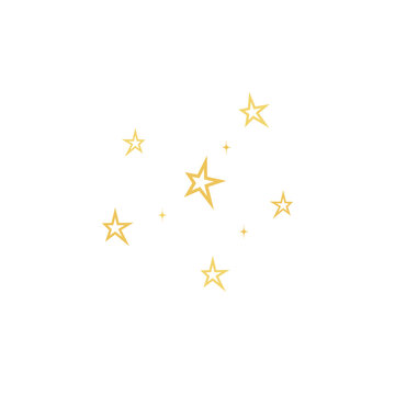 Sparkle star vector element icon. Gold star glitter spark shine icon. Magic light gold decoration. Vector illustration