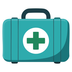 Obraz premium First aid kit icon flat vector illustration physical therapist rehab exercise isolated concept suitable for healthcare recovery therapy and medical support designs