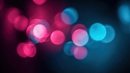 Abstract colorful bokeh lights in pink and blue background pattern