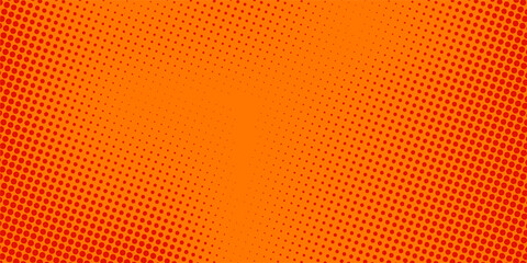 Obraz premium Dots halftone orange color pattern gradient texture with technology digital background. Dots pop art comics