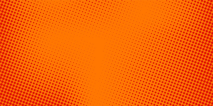 Dots halftone orange color pattern gradient texture with technology digital background. Dots pop art comics