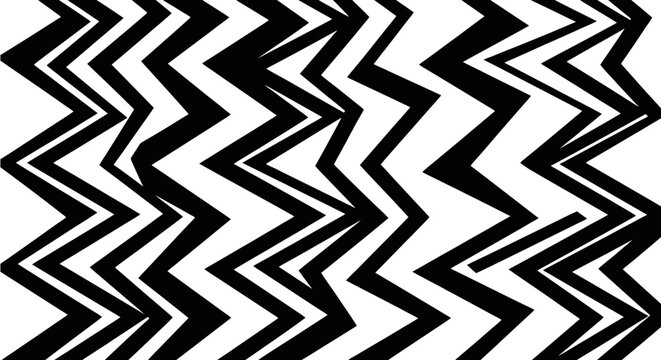 Dynamic black and white zigzag pattern creating an energetic visual effect.