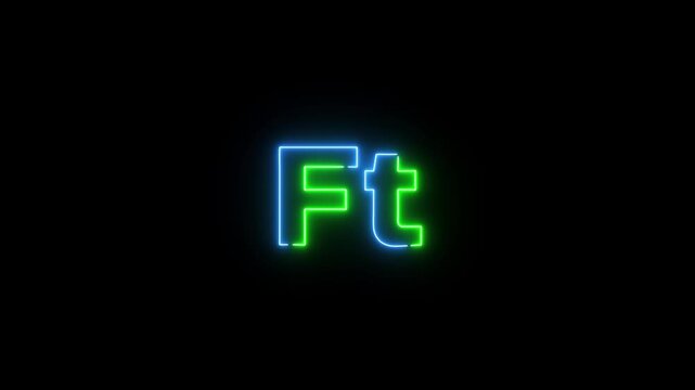 Glowing Neon light Forint Sign Symbol animation on black background. Business and finance conceptual neon light Forint icon animation.