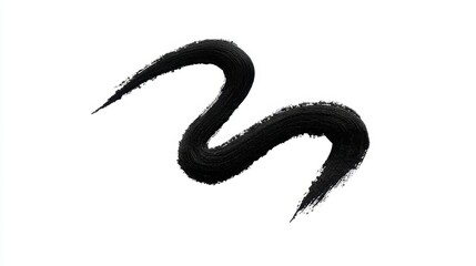 Fototapeta premium Elegant Black Brush Stroke Art on White Background Illustrating Artistic Expression and Creativity with Paint for Design and Background Use