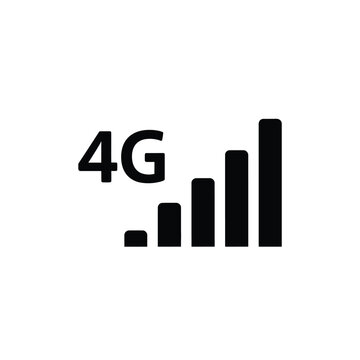A graphic representation of a strong 4G mobile signal with increasing bars.