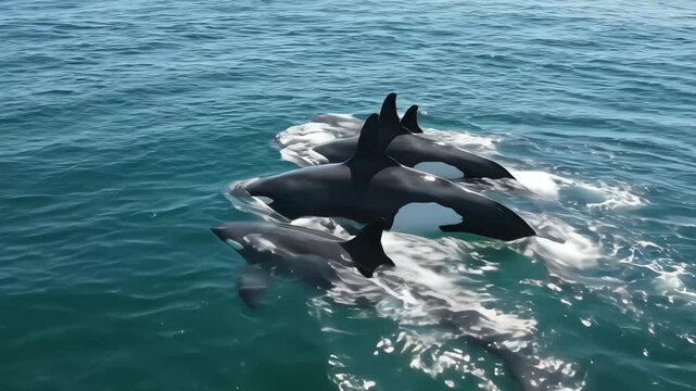 a group of orca whales
