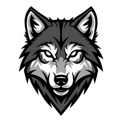 Obraz premium Dynamic illustration of a powerful wolf's head, representing strength, wilderness, and fierce determination