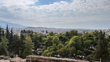 Obraz premium Athens Panoramic View: Acropolis Overlook to Modern City
