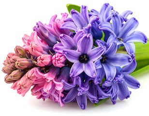 Obraz premium blue purple hyacinth isolated on white