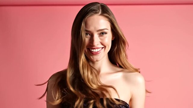 Smiling woman with long brown hair.