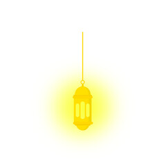 Fototapeta premium Golden Islamic Ramadan Lantern with Warm Glowing Light. Vector Illustration.