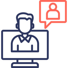Virtual Classroom line color icon