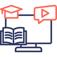 Learning Platform line color icon