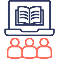 Remote Learning line color icon