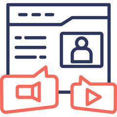 Digital Classroom line color icon