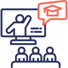Virtual School line color icon
