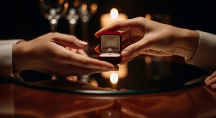 Man Proposing to Woman with Ring.