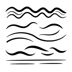 Naklejka premium Expressive hand drawn ink typographic strokes vector set