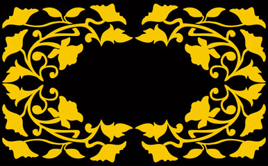 Obraz premium Floral pattern. wood carving pattern