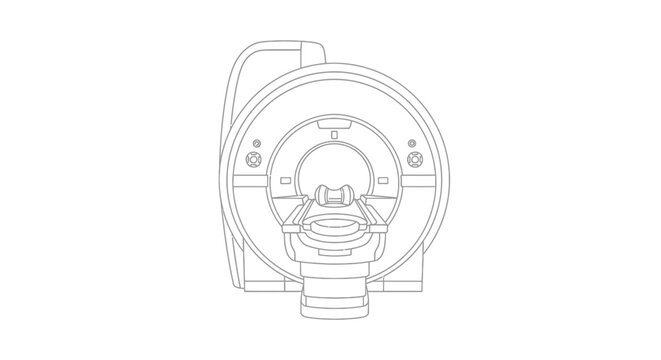 MRI Scan Machine Medical Equipment Isolated White Background Front View