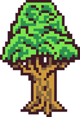 Obraz premium Pixel Art Tree Illustration.