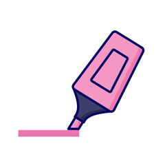 Pink highlighter pen on white background.