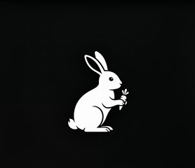 Fototapeta premium black and white rabbit
