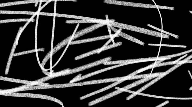 Abstract Scribble Art: Dynamic Lines, Shapes, and Visual Texture, frame by frame stop motion animation on a white and black background, perfect for motion graphics, comics, or energetic.