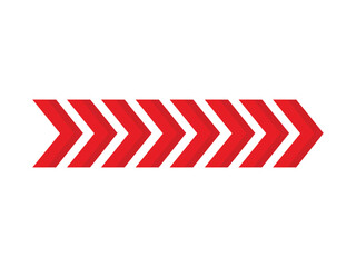 Fototapeta premium Red arrows pointing to the right in a sequence, indicating direction or progress