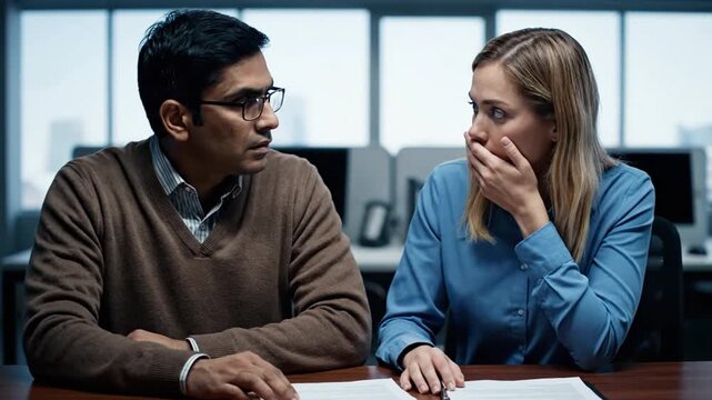 Office stress with despair, and and worry.