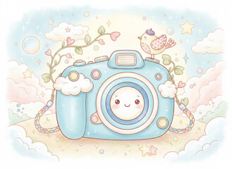 パステルカラーのかわいいカメラのイラスト
Generative AI 