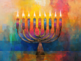 A Bold and Elegant Menorah Crafted with Minimal Geometric Elements