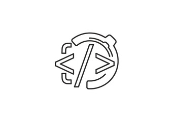 Fototapeta premium Modern code symbol icon for web development and programming