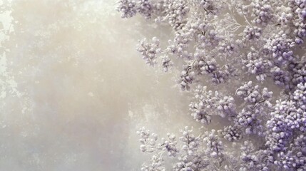 Obraz premium Delicate frosted floral branches against a soft, textured background