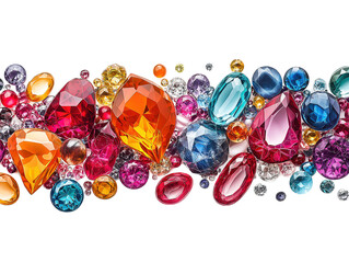 A Colorful Festive Spread of Gemstones and Beads for Celebration