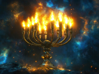 A High-Tech Menorah Design Illuminating the Galaxy