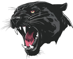 Black panther head. creative panther head angry vector illustration vector art of white background © MdMasud