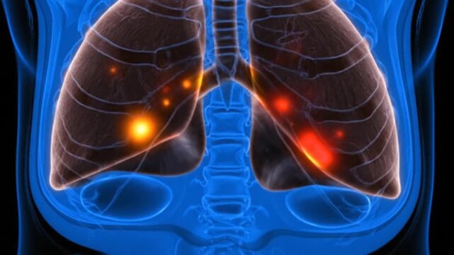 3D Medical Animation of Lung Disease Progression.