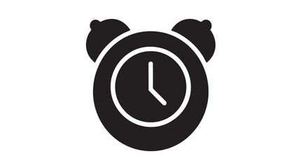 Black Alarm Clock Icon Vector