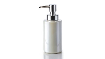 Obraz premium White Bottle with Dispenser Spa Products Hygiene Beauty on isolated on top background