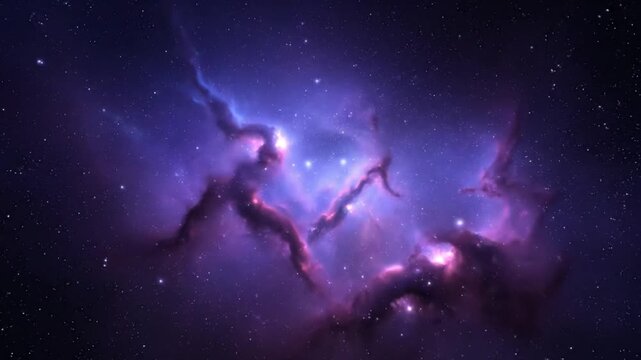 Cosmic panorama of a vibrant nebula with stars and stardust in deep space