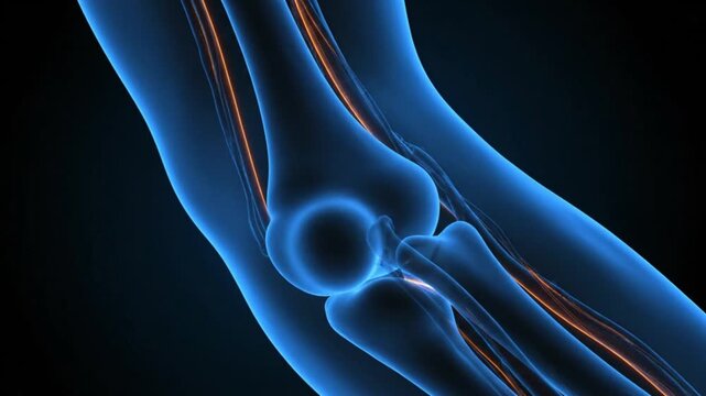 Elbow Joint Anatomy 3D Rendering.