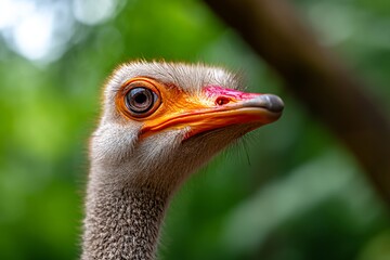 Close-Up Portrait of an Exotic Bird in Its Natural Environment