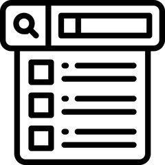 search line icon. Clean and minimalist vector icon for websites, mobile apps, presentations, and logos. Fully scalable and customizable for any project.