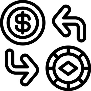 exchange line icon. Clean and minimalist vector icon for websites, mobile apps, presentations, and logos. Fully scalable and customizable for any project.