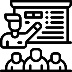 Obraz premium presentation line icon. Clean and minimalist vector icon for websites, mobile apps, presentations, and logos. Fully scalable and customizable for any project.