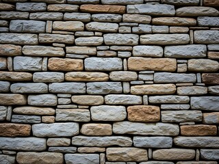 Obraz premium Craftsmanship in Stone A Textured Mosaic of Wall, Building Material