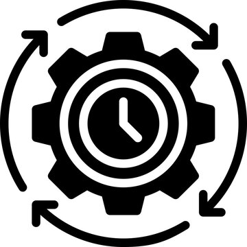 cycle time glyph icon. Strong and solid vector icon for websites, mobile interfaces, presentations, and visual branding. High quality and easy to edit.